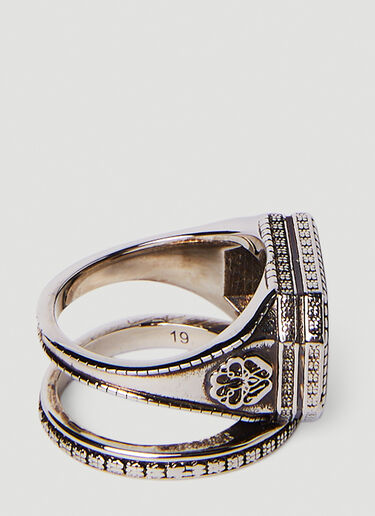 Engraved Signet Ring Alexander McQueen Engraved Signet Ring Silver amq0150052