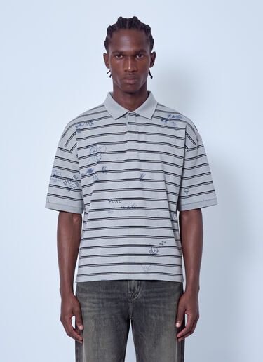 LN-CC® - VETEMENTS: Scribbled Polo - Grey VETEMENTS Scribbled Polo Grey vet0166006