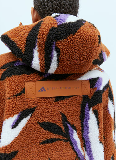 adidas by Stella McCartney Hooded jacquard Fleece Jacket Orange asm0254028