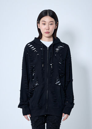 Sia Arnika Slit Zip-Up Hooded Sweatshirt Black sia0260010