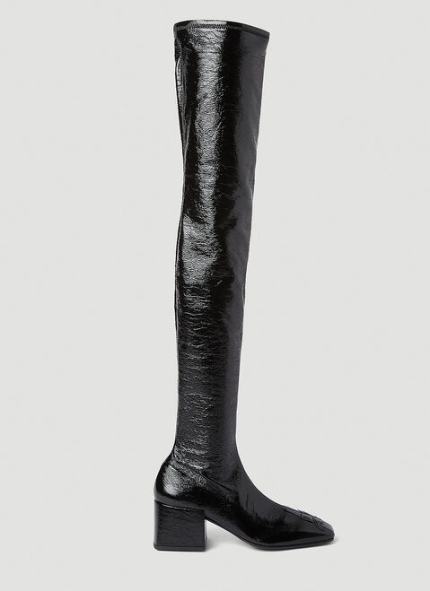 Courrèges Iconic Vinyl Tight Boots Grey cou0253012