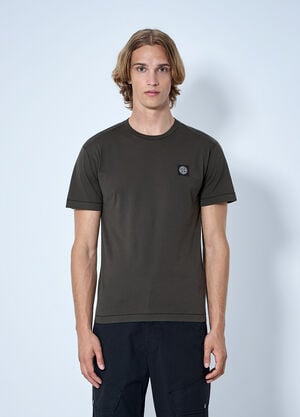 Stone Island Logo Motif Cotton T-Shirt Grey sto0165044