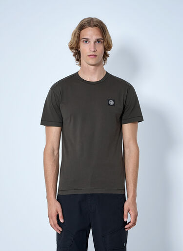 Stone Island Logo Motif Cotton T-Shirt Grey sto0165044