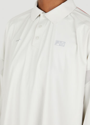 SLAM JAM Long Sleeve Polo Top White slj0349002
