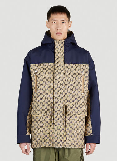 Gucci Unisex GG Hooded Jacket in Beige