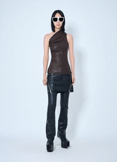 Rick Owens Athena One-Shoulder Tank Top Brown ric0265008