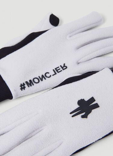Moncler Grenoble Attachable Logo Fleece Gloves White mog0253011
