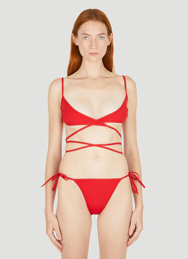 Balenciaga Wrap Bikini Set Red bal0249037