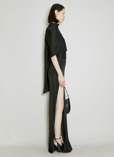 Saint Laurent High-Neck Maxi Dress Black sla0254023