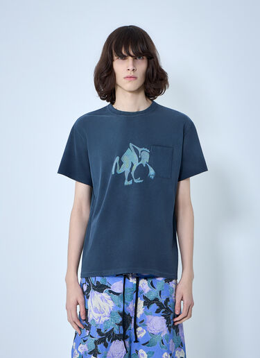 ERL Puke T-Shirt Blue erl0164007