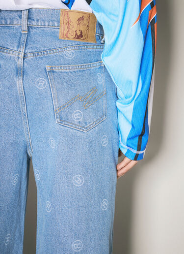 Martine Rose Extended Wide-Leg Jeans Blue mtr0358004