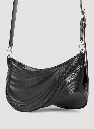 Mugler Small Spiral Curve 01 Shoulder Bag Black mug0252039