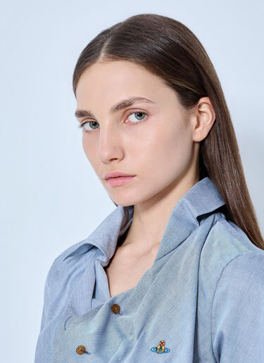 LN-CC® - Vivienne Westwood: Cropped Drunken Shirt - Blue Vivienne Westwood Cropped Drunken Shirt Blue vvw0266005
