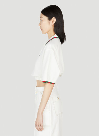 Gucci Cropped Polo Top White guc0251190