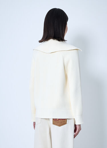 Bottega Veneta Cotton Ribbed Cardigan Chalk bov0260007