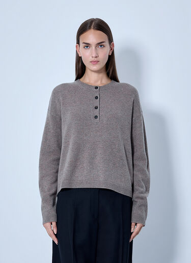 LN-CC® - Max Mara: Button Placket Knit Sweater - Beige Max Mara Button Placket Knit Sweater Beige max0266125