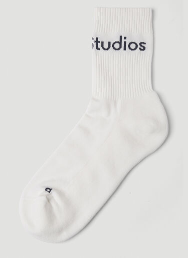Acne Studios Logo 嵌花袜子 白色 acn0350001
