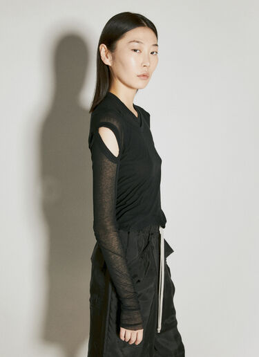 Rick Owens Crop Banana Long Sleeve Top Black ric0255015