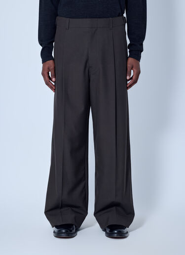 LN-CC® - Lemaire: Single Pleat Tailored Pants - Dark Green Lemaire Single Pleat Tailored Pants Dark Green lem0166005