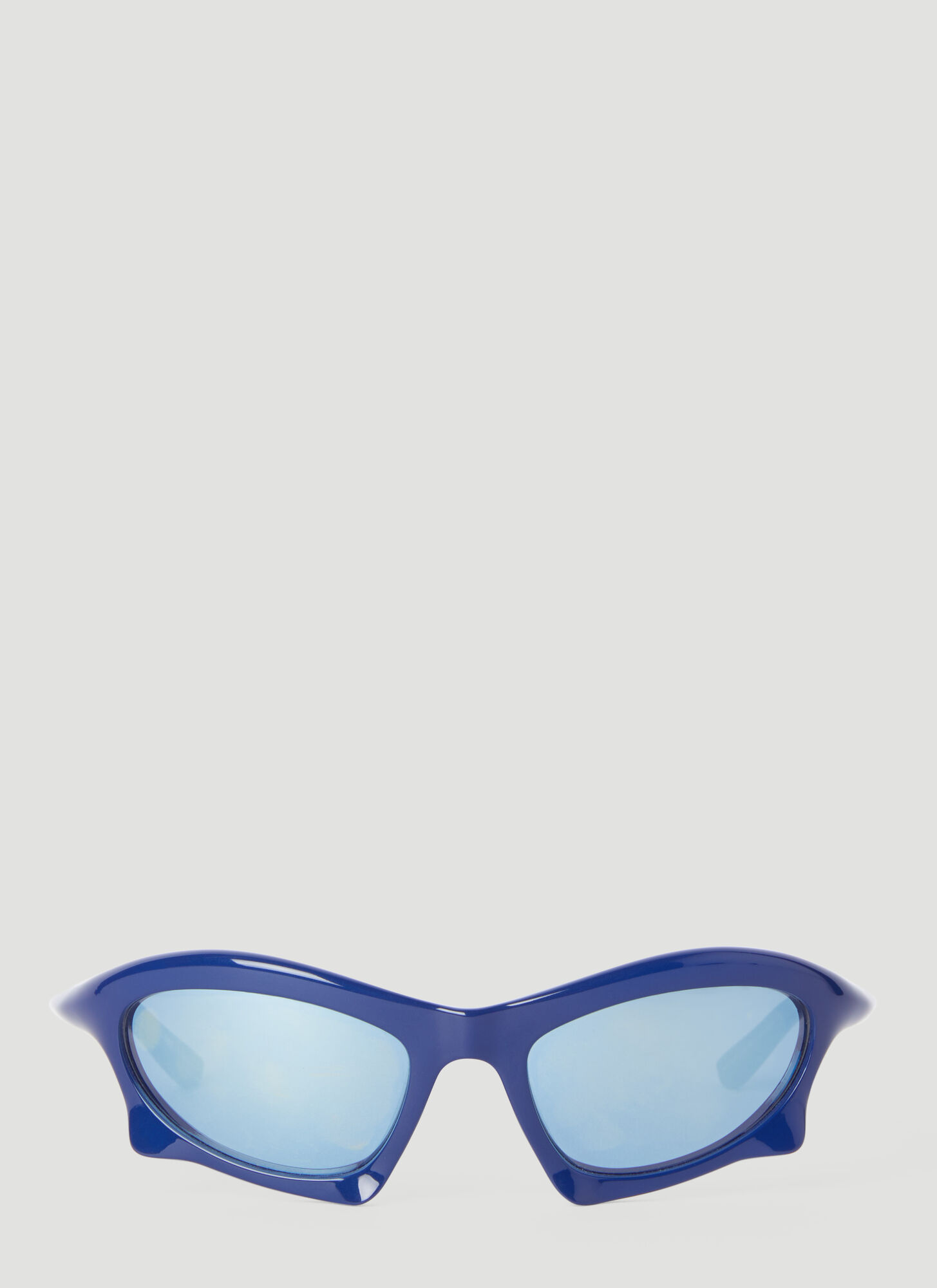 Shop Balenciaga Bat Rectangle Sunglasses In Blue