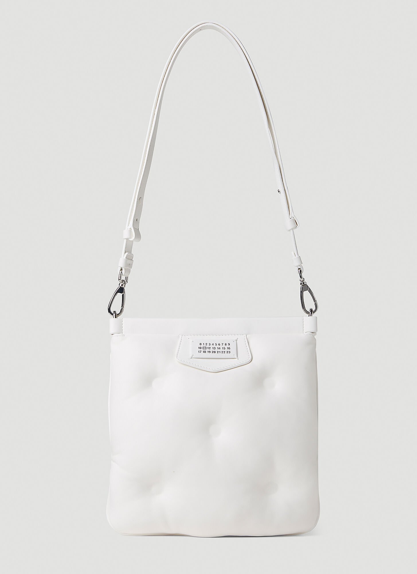 Shop Maison Margiela Glam Slam Flat Shoulder Bag In White