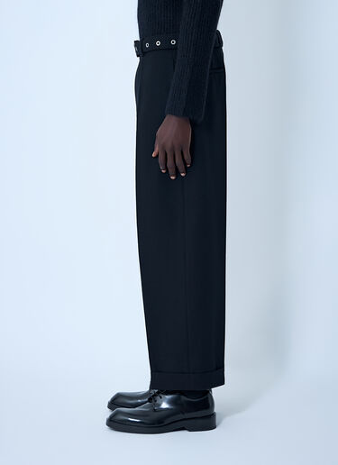 Jil Sander Belted Tailored Wool Pants Black jil0162024