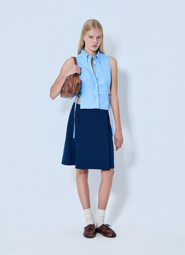 Miu Miu Poplin Sleeveless Shirt Blue miu0264101