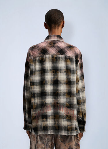 Curved Logo Coated Checkshirt Palm Angels Curved Logo Coated Checkshirt Black pma0262086