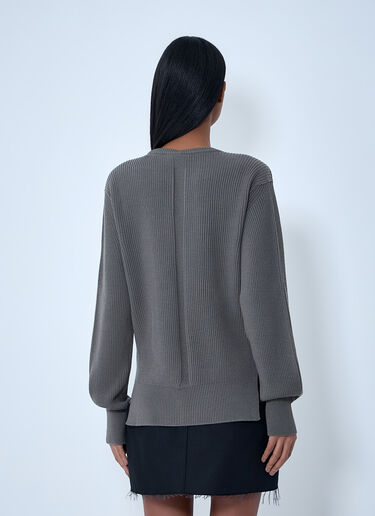 Rick Owens Ribbed Knit Sweater Grey ric0263040