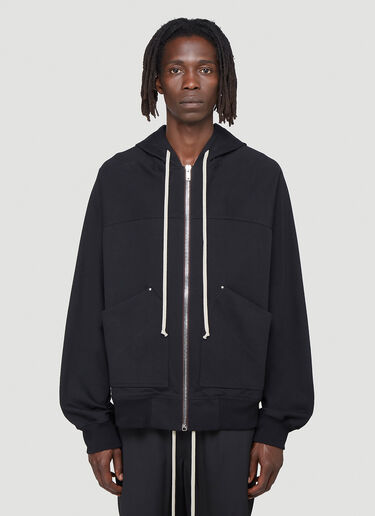 Rick Owens Windbreaker Hooded Zip-Up Sweatshirt Black ric0142018