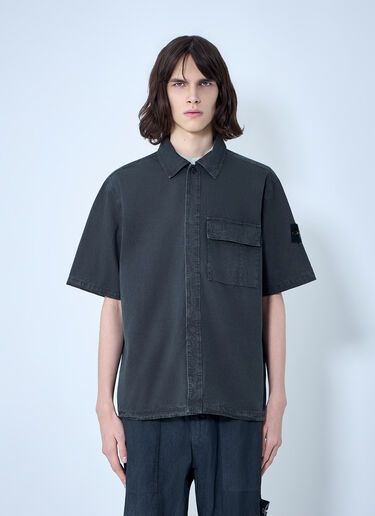 Short-Sleeve Cotton Shirt Stone Island Short-Sleeve Cotton Shirt Black sto0164048