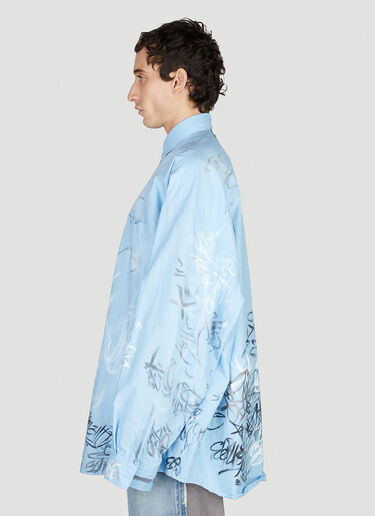 Balenciaga Graffiti Shirt Blue bal0152036
