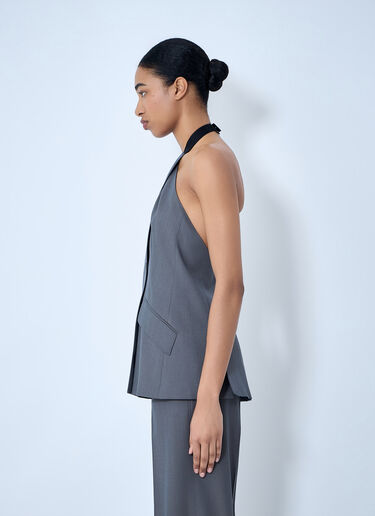 Max Mara Double-Breasted Halter Neck Top Grey max0264302