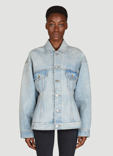 Balenciaga Hourglass Denim Jacket Blue bal0255013