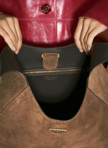 Suede Crossbody Bag Prada Suede Crossbody Bag Brown pra0258040