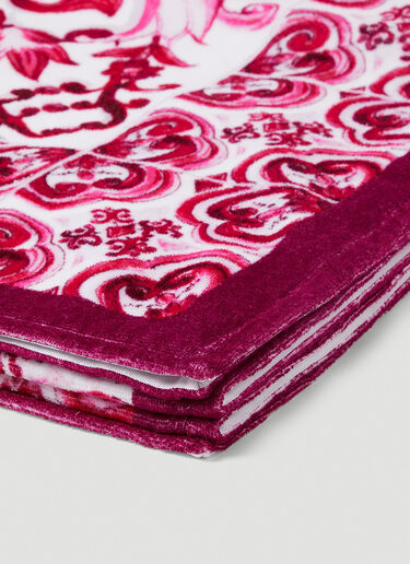 Dolce & Gabbana Majolica Beach Towel Pink dol0253017