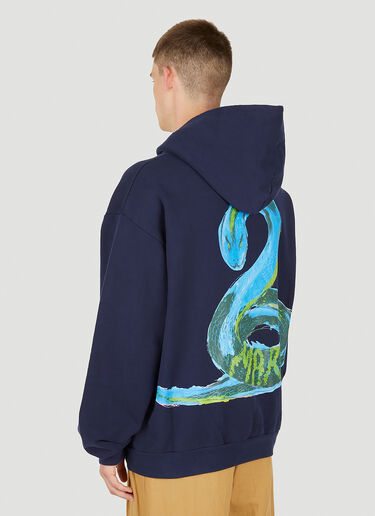 Marni Snake Print Hooded Sweatshirt Blue mni0149007