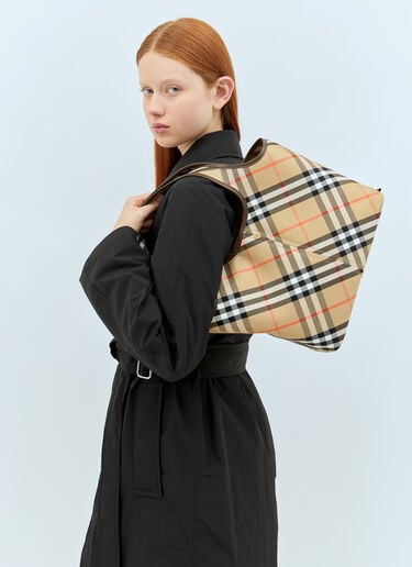 Small Check Tote Bag Burberry Small Check Tote Bag Beige bur0257032