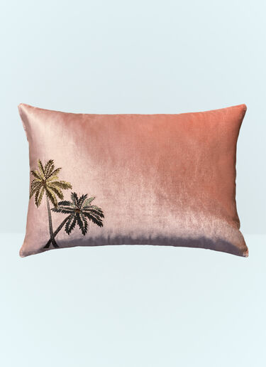 Les-Ottomans Palms Velvet Cushion Pink wps0691640