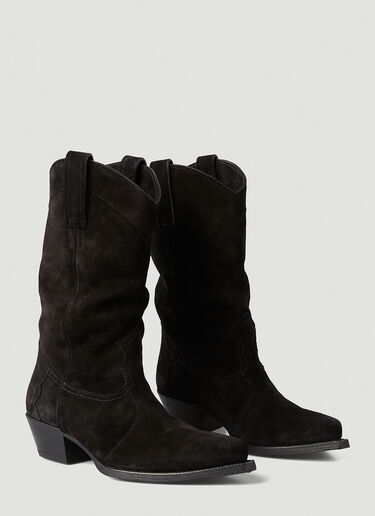 Saint Laurent Lukas Suede Western Boots Black sla0245162