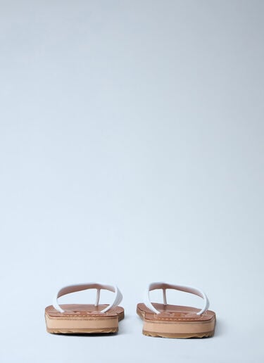 Miu Miu Leather Sole Flip-Flops White miu0264034