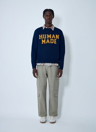 徽标图案棉质针织衫 HUMAN MADE 徽标图案棉质针织衫 藏蓝色 hmd0161001