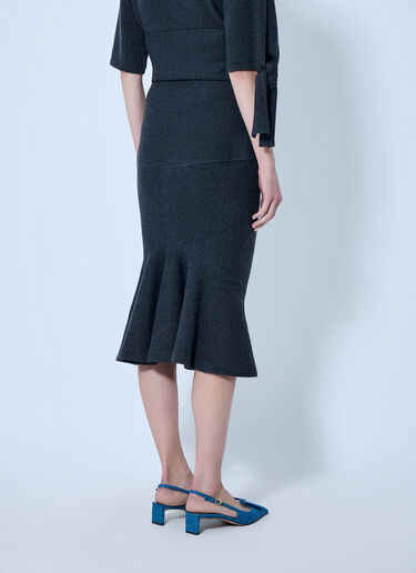 LN-CC® - Jacquemus: La Jupe Fiocco Knot-Detail Midi Skirt - Dark Grey Jacquemus La Jupe Fiocco Knot-Detail Midi Skirt Dark Grey jac0266027