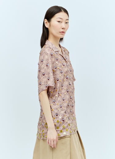 Dries Van Noten Embellished Silk Shirt Pink dvn0256029