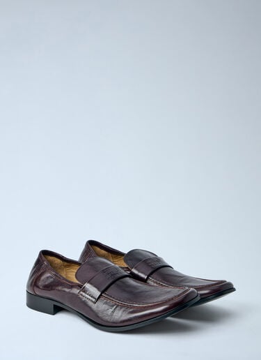 MM6 Maison Margiela Brushed Leather Loafers Brown mmm0164007