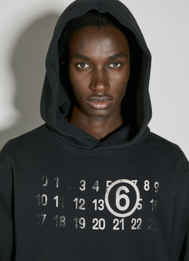 ディストレス加工のロゴプリントスウェットシャツ MM6 Maison Margiela ディストレス加工のロゴプリントスウェットシャツ ブラック mmm0154004