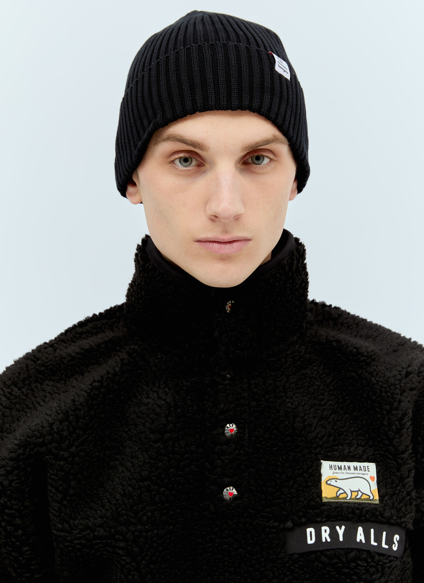 Shop Human Made Ribbed Beanie Hat In Black