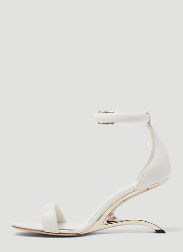 Alexander McQueen Arc Leather Heeled Sandals White amq0248024