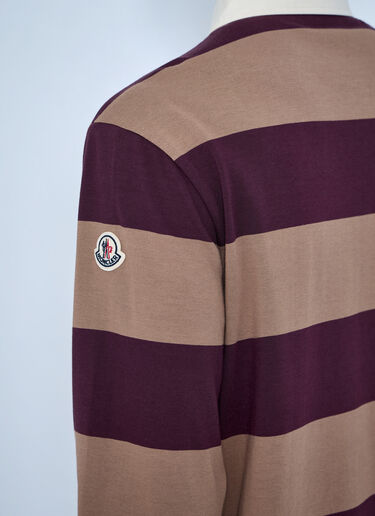 LN-CC® - Moncler: Striped Rugby Shirt - Brown Moncler Striped Rugby Shirt Brown mon0165017