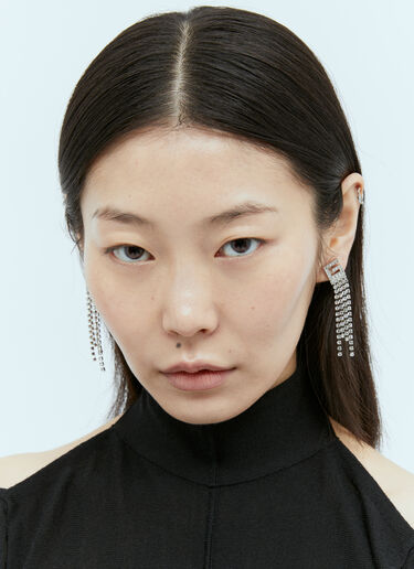 Gucci 크리스탈 스퀘어 G 귀걸이 실버 guc0255099